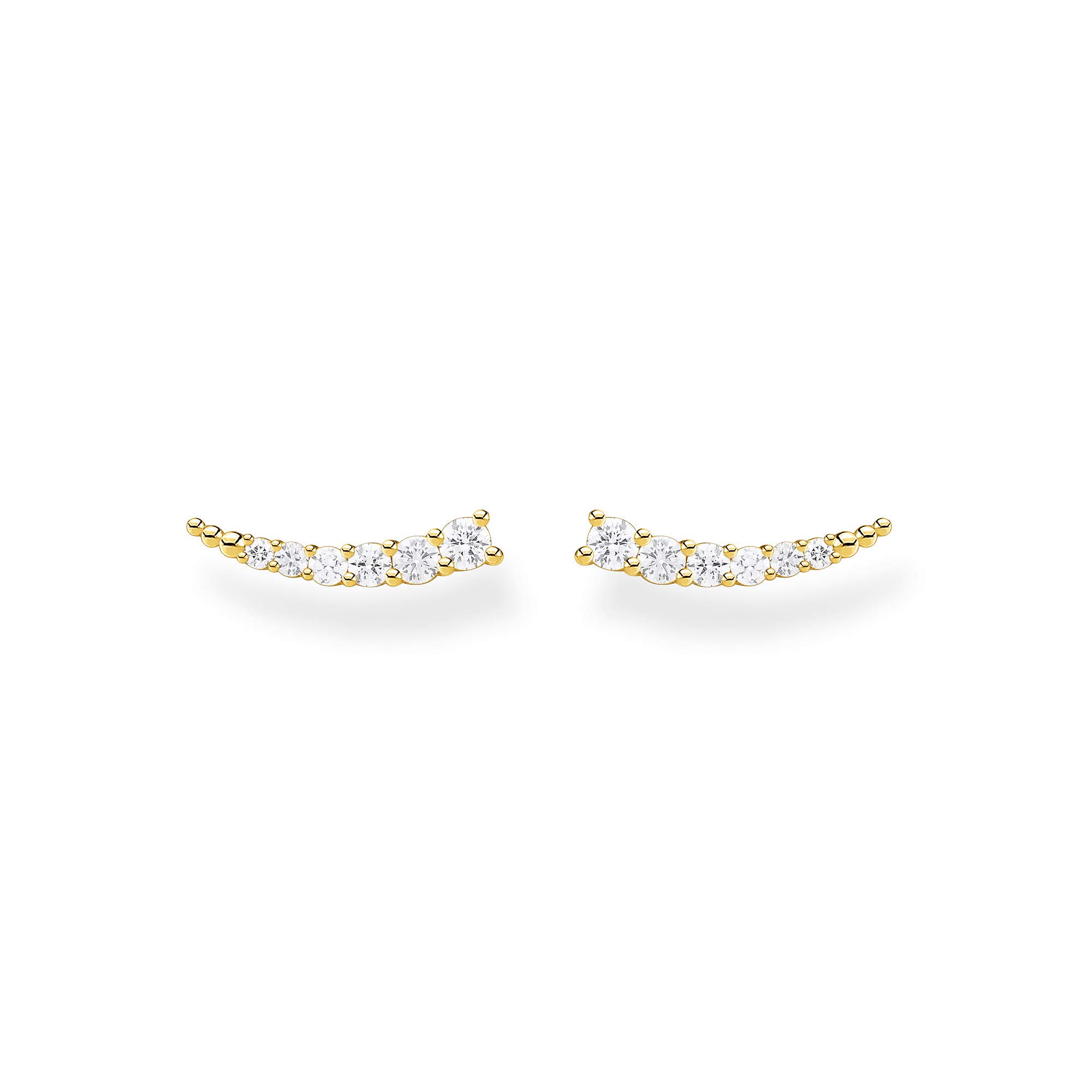 THOMAS SABO Ear climber white Stones gold 925 Sterling Silver, 18k Yellow Gold Plating