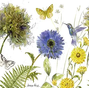 Floral Garden Paper Luncheon Napkin, Set of 20-7 x 1 x 7 Inches