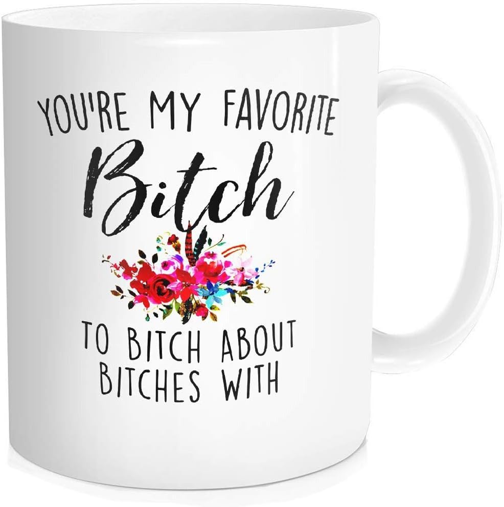 WalDeal 1 Piece, You're My Favorite Bitch To Bitch About Bitches With. Funny Coffee Mug, 11-OZ Ceramic White