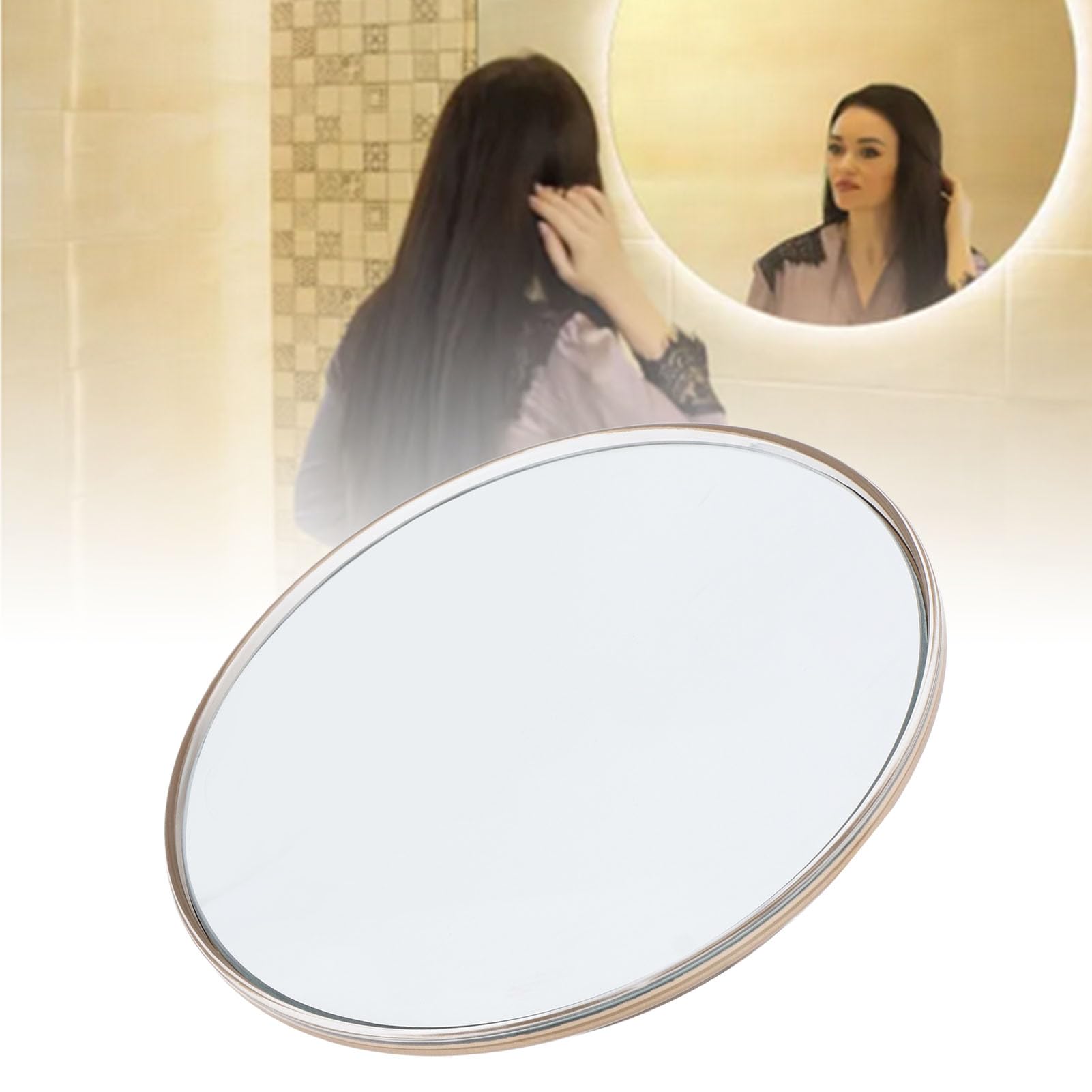 Luqeeg 30X Magnifying Mirror, 6 Inch Signal Sided Magnified Mirror with 3 Mounting Suction Cups, Travel Magnifying Mirror, Makeup Magnifying Mirror, Suitble for Travel, Makeup (Gold)