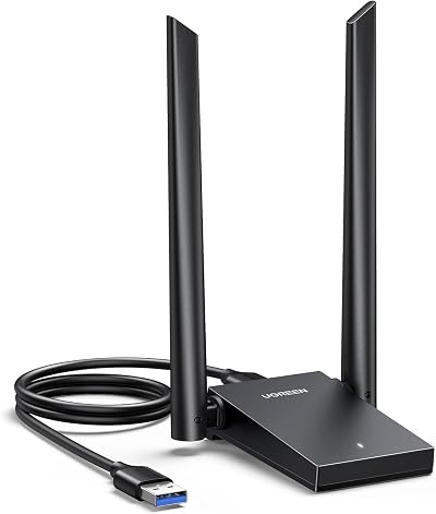 UGREEN AX1800 WiFi 6 USB 3.0 Dongle Dual 5dBi Antennas 5GHz/2.4GHz for PC