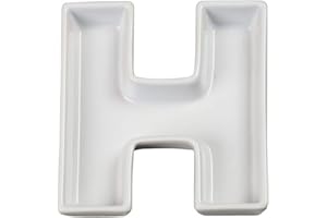 Ivy Lane Design Ceramic Love Letter Dish, Letter H, White