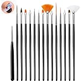 Jindizi 15pcs Cake Painting Brushes, Sugar Cookie Painting Brushes Supplies for Cookie Cake Decoration (Black)