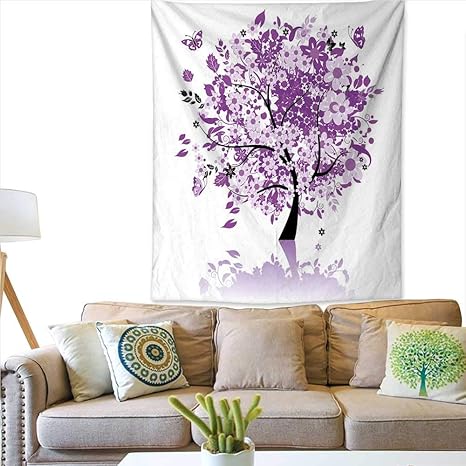 Amazon Co Jp Anyangeight 自然 水平 タペストリー デジタル サイケデリック ツリー ライフ ターニング ゴシック 背景 ミステリー ディスプレイ 装飾 タペストリー 40w X 60l インチ パープル フクシア 51w X 60l Inch ホーム キッチン