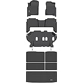 AIPOIL® Floor Floor Mats & Cargo Liner & Seatback Cargo Set for 2019-2024 Nissan Armada & Infiniti QX80 (8 Seats, Not Fit 7 Seats) All Weather TPE Car Full Set Floor Liners Custom Accessories - Black