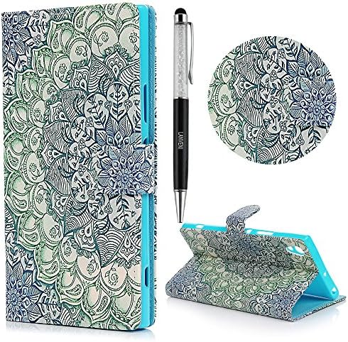 Sony Xperia XA1 Ultra Case ,Lanveni Xperia XA1 Ultra Flip Folio Wallet Leather Case - Totem Colorful Painted Notebook Cover with Kickstand [Card Holders] [ID Slot] [Magnetic Closure] Flexible Soft Protective Phone Skin Shell For Sony G3221 / G3223 + 1 Stylus Pen