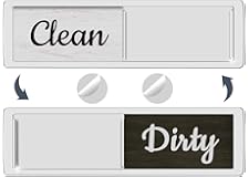 Dishwasher Magnet Clean Dirty Sign, Farmhouse Rustic Wood Design Black and White Non-Scratch/Easy to Read & Slide/Strong Magn