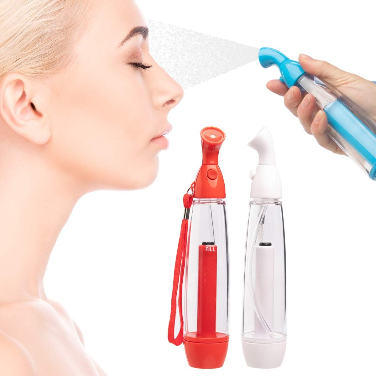 (3 Pack) Continuous Mist Spray Bottle, Personal Water Mister Bottle with Pump for Cooling Face Spray, Travel : Sports & Outdoors