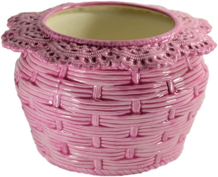 Basket Weave African Violet Pot (Large, Pink)