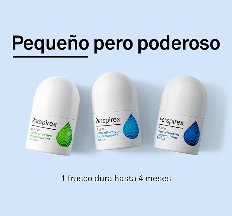 ® | Perspirex Comfort | Desodorante Antitranspirante Axilas Roll on para pieles delicadas con efecto anti sudor duradero hasta 3 días | Controla el sudor y el olor cuidando tu piel | 20 Ml