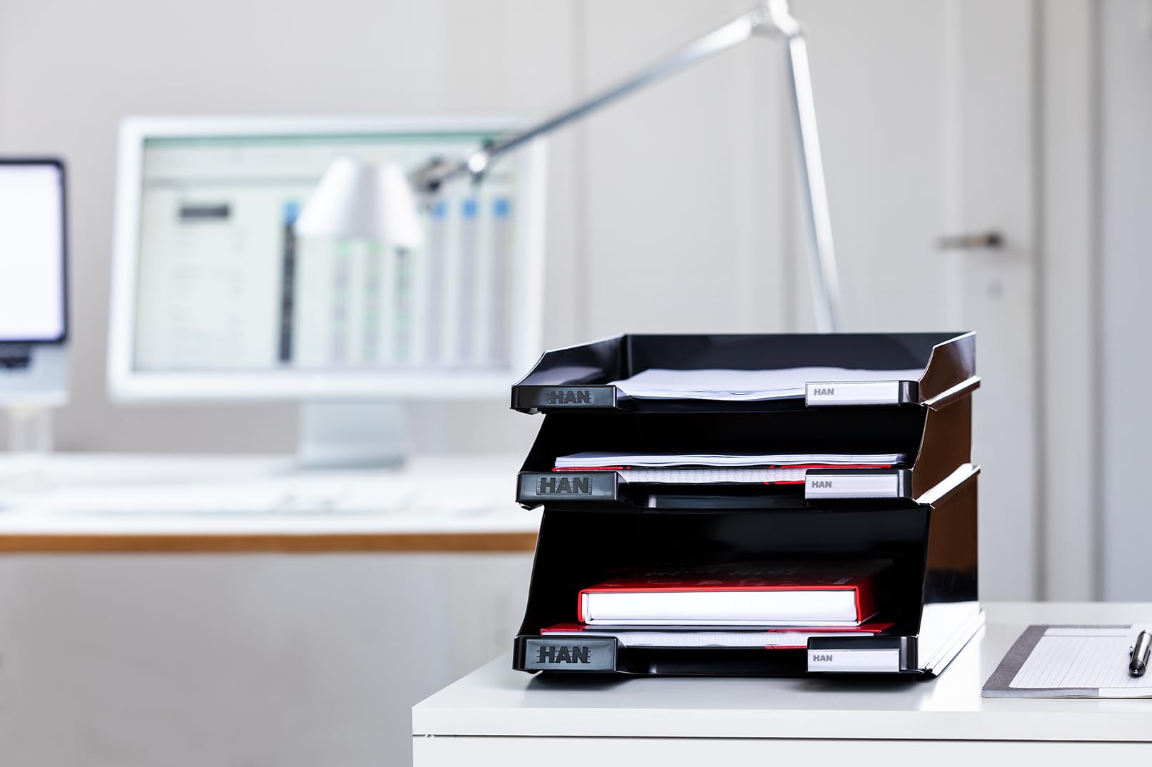 HAN Briefablage JUNIOR, 5 STÜCK, Dokumentenablage, Briefkorb, Briefhalter, Organizer Büro, Papierablage, Flache Ablage bis Format DIN A4/C4, 1025-17, rot 5