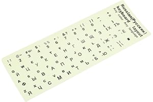 HEALEEP Russian Glow in the Dark Keyboard Stickers for Laptop and Desktop, Fluorescent Letter Keyboard