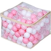 MoonxHome Ball Pit Balls for Toddlers, BPA Free Crush Proof Plastic Toy Balls for Ball Pit, Children's Pool Water Toys, Macaron Ocean Balls for Play Tent 2.15 Inch Pack of 100 200 500 800 1000