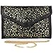 Retro Hollow Cutout Pruple Womens Handbags for Women Shoulder Bag Purse Wedding Clutch Women Hand Bags Envelope Wedding Party Chain Shoulder Bag Day Evening Clutch Bag Black