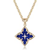 LOYATA Gold Clover Necklace for Women 14K Gold Plated Cubic Zirconia Four Leaf Clover Necklace Lucky Charm Dainty Simple Gold Pendant Necklace for Women Jewelry