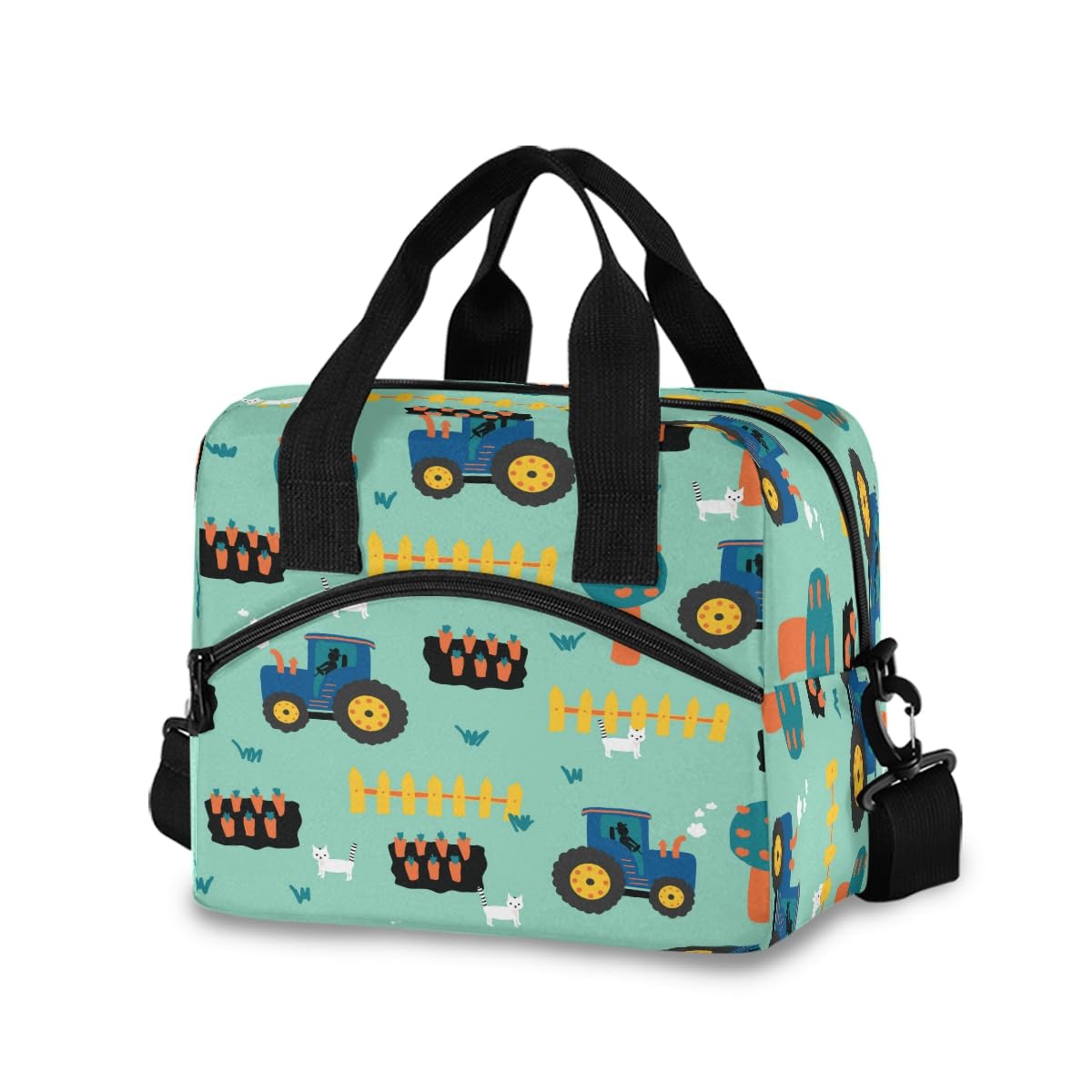 Lunch Bag for Kids Tractors Seamless Kids Insulated Cooler Lunch Box Large Capacity Lunch Organizer for Boys Girls