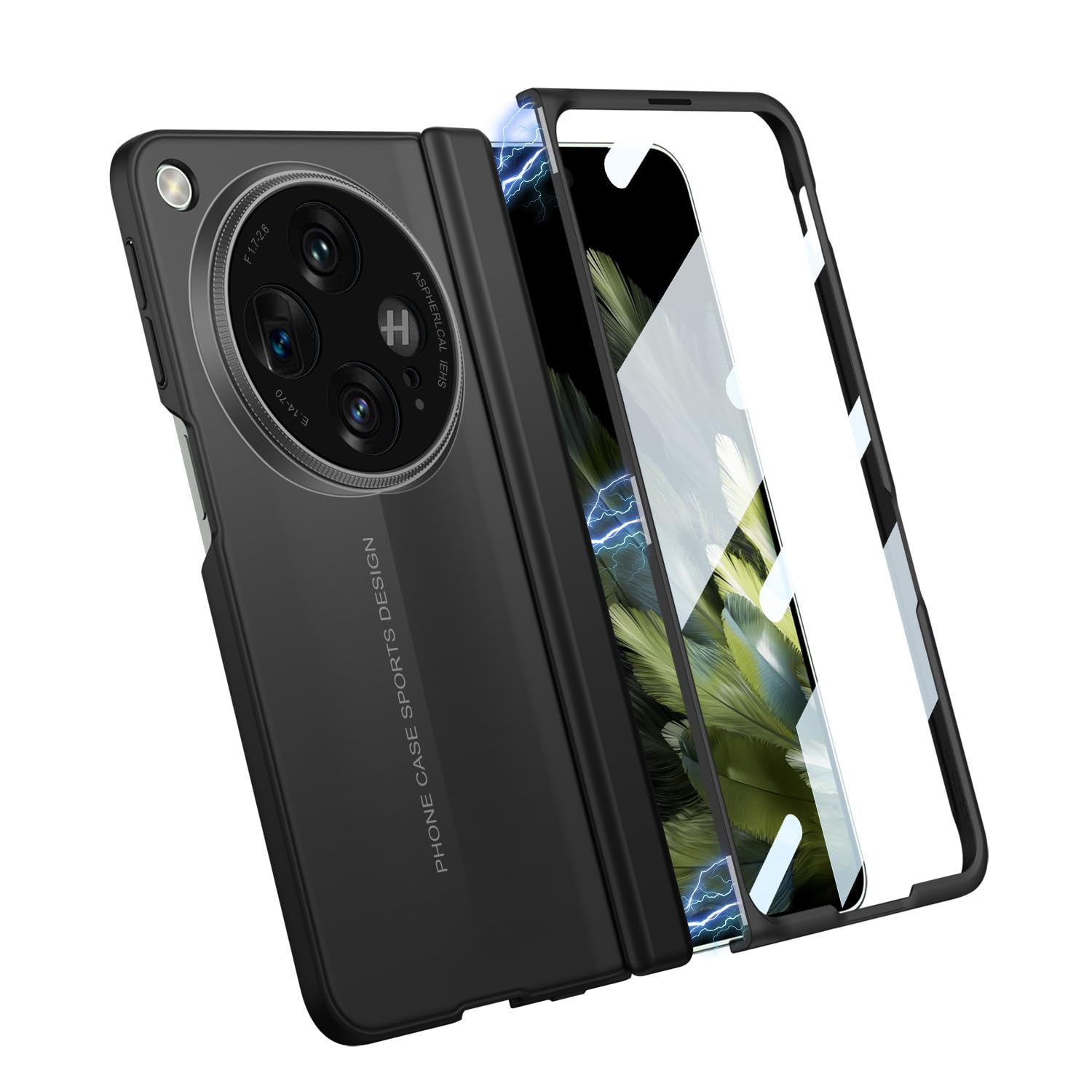 COQUE Case for OnePlus Open Protective Cover, Blade Slim Phone Shell,Anti Drop,360° Full Coverage,Wireless Charging Compatible Case for OnePlus Open-Black