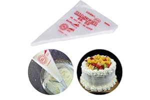 100Pcs Piping Bags Food Grade Plastic Icing Bags Reusable Non-Slip Extra Thick Pastry Bags Cake Frosting DIY Baking Tool, Fit