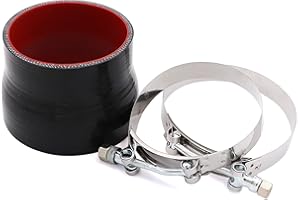 TAUKEALUGS Straight Reducer Coupler Silicone Hose ID 3.5inch to 4inch 4-Ply with Stainless Steel T-Bolt Clamp for Turbo/Intercooler/Intake Piping