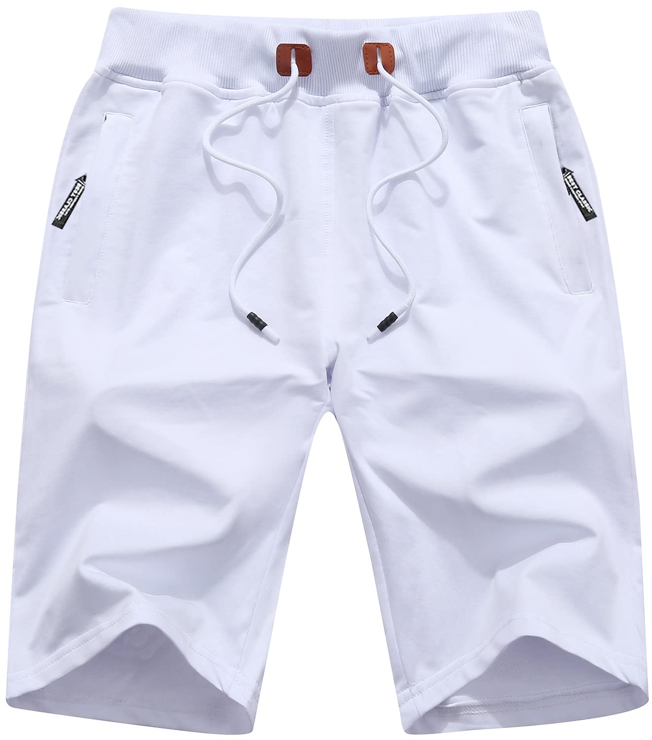 QPNGRP Mens Shorts Casual Drawstring Zipper Pockets Elastic Waist