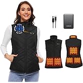 CANBORY Womens Heated Vest, 5IN1 Smart Controller Electric Heating Jacket Coat Vests, Not Included Battery Pack