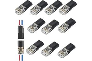 Lqucwepp 100PCS Double Wire Plug-in Connector, LED Light Strip Connectors,Fast Connect Small Low Voltage Power Electic Wiring