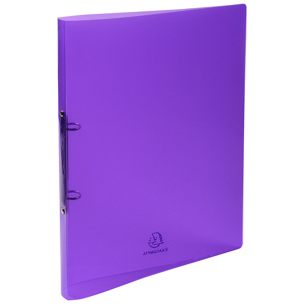 Exacompta - Ref. 54186E - 1 Semi-rigid binder in PP Crystal - 2 round rings, diameter 15 mm - Spine 20 mm - External dimensions: 32 x 25 cm - Format to file A4 - Colour: purple