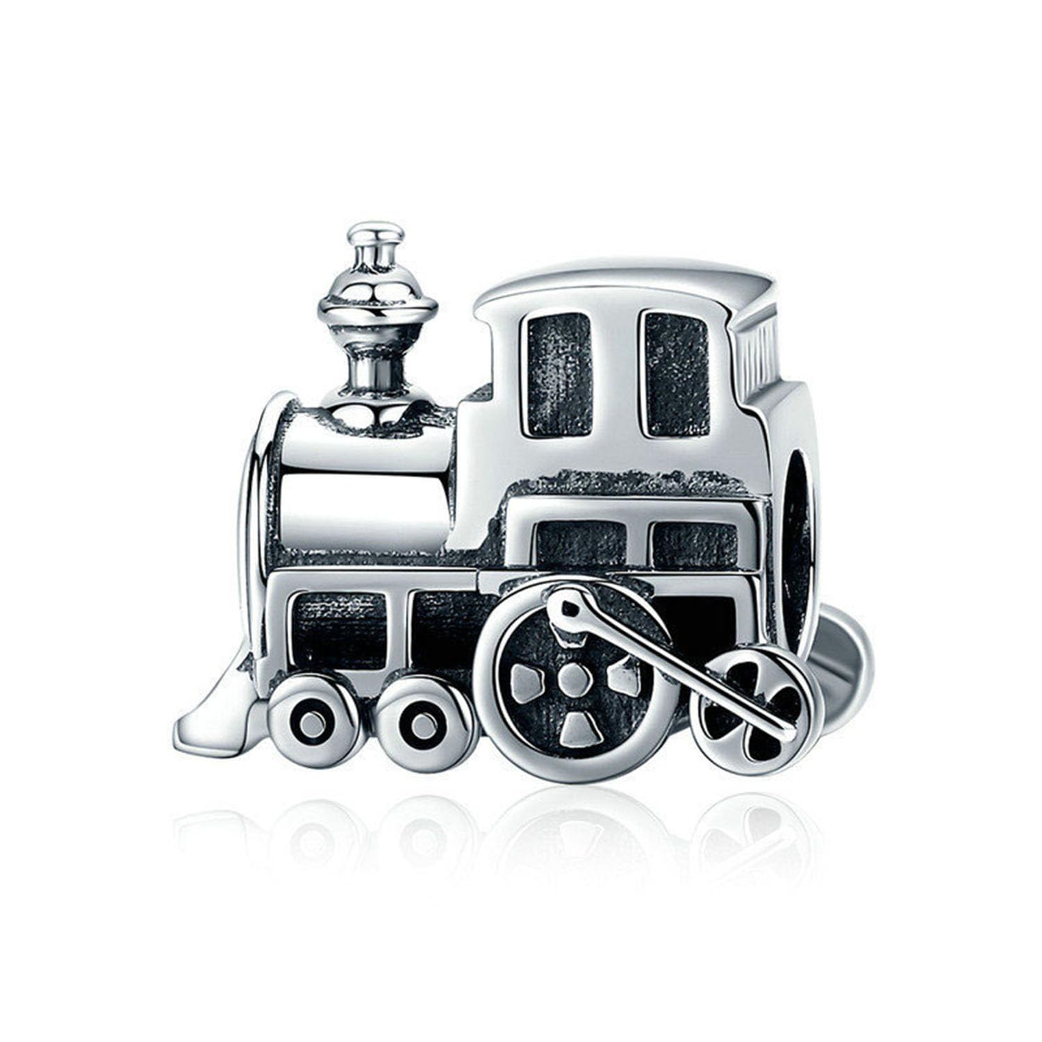 Train Charm 925 Sterling Silver Sport Charm Bus Charm Ship Charm Anniversary Charm for Pandora Charm Bracelet (Train)