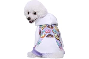 MIAODODO Purple Puppy Dog Hoodies for Small Medium Dogs,Christmas Hooded Sweatshirt Hoodies with Pocket Pet Cat Hoody Clothes Sweaters Fleece Coat Hoodies Dog Costume Winter