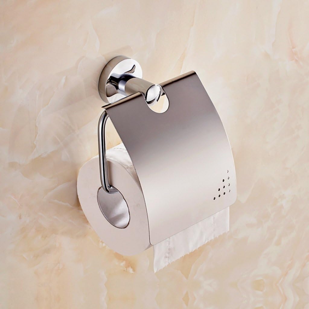 KKY-ENTER Modern Simplicity Bathroom Roll Paper Holder Toilet Paper Stand Pure Copper Tissue Box