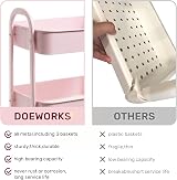 DOEWORKS 3 Tier Storage Cart Metal Trolley Light Pink 40x30x70cm view 8
