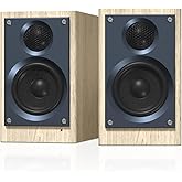 HOTMAY HOMAY BS3 Active Bluetooth Bookshelf Speaker, 60W Powered Home Audio Speakers with 3 Inch Woofer, Studio Monitor Speaker with Sub Out, Wood Grain, Pair