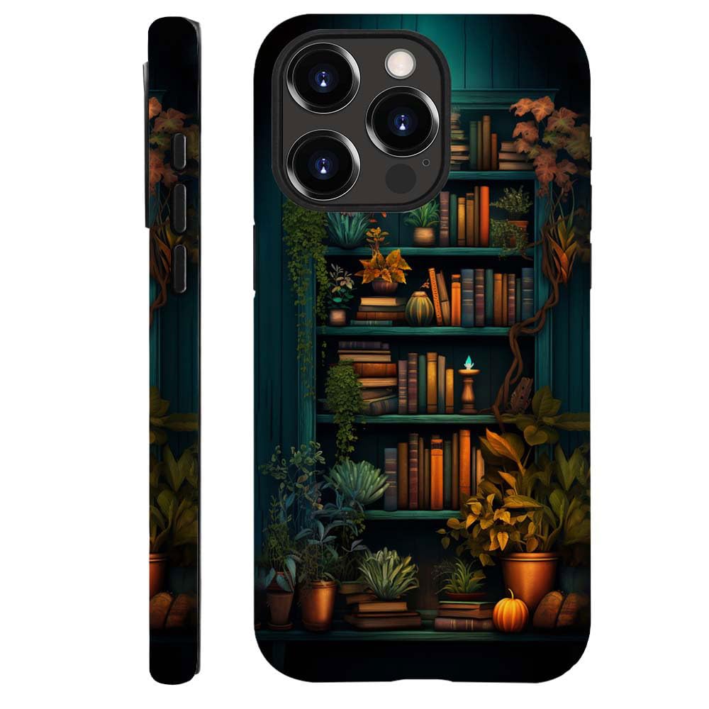 Photo 1 of kiritfox Case Compatible with iPhone 11 Pro Max,Hybrid 2-Layer Hard Shell,Shockproof Soft for Girl Women,Bookshelf Book Plant