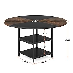 Tribesigns 47 inch Round Dining Table for 4, Wood