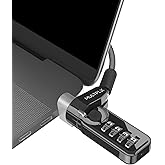 Multplx Universal Laptop Security Lock | Compatible with All Laptops inc MacBook | 1.7m Anti-Theft Cable | 4 Digit Combination Lock | Cut Resistant Steel Cable