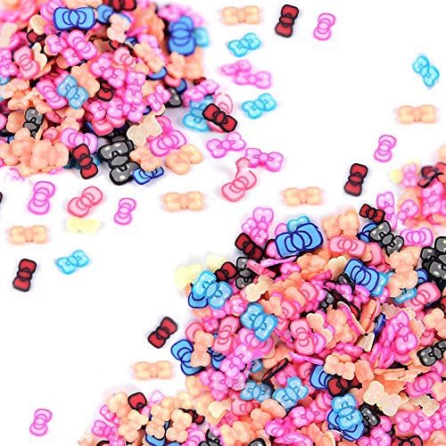 2000 Pcs Bow Tie Fimo Slices for Slime,DIY Crafts,polymer clay canes Nail Art Decorations Slices by HONGTIAN