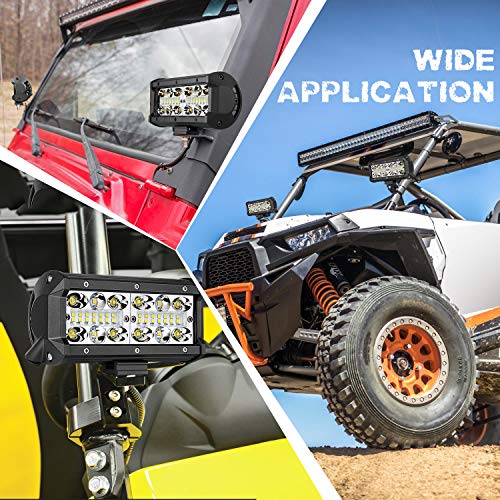 LED Light Bar, Auto Power Plus 2pcs 7 Inch LED Pods OSRAM LED Work Light Spot Flood Combo Lights Off Road Driving Lights Waterproof Fog Lights for Truck Jeep Car ATV UTV Boat, 2 Years Warranty - Thumbnail 6
