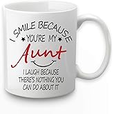 I Smile Because You're My Aunt Mug - 11 Oz with Gift Box - Perfect Auntie Gifts for Mothers Day & Birthdays
