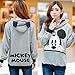 Vakind Women Girl Cute Mickey Minnie Mouse Ear Sweater Shirt Jumper Hoodie Coat (L=US12, Gray)