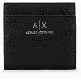 Armani Exchange Women's Snap Lock Card Wallet, Black, One Size