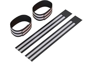 APACE VISION Reflective Ankle Bands (4 Bands/2 Pairs) | High Visibility and Safety for Jogging/Cycling/Walking etc | Works as Wristbands, Armband, Leg Straps | Accessories for Sports/Running Gear