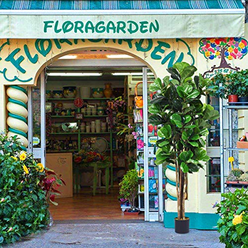 Goplus Fake Fiddle Leaf Fig Tree, 6FT Tall Artificial Tree Greenery