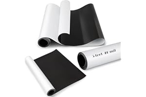 Eersida White Surface Magnet Roll Car Sheets Flexible Blank Magnetic Sign Vinyl Roll for Vehicles DIY Craft Projects(16 Inch x 5 Feet, 40 Mil)