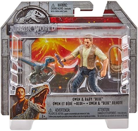 JWIF Jurassic World Fallen Kingdom Owen & Baby Blue Dinosaur Posable Figure 3.75" 2018