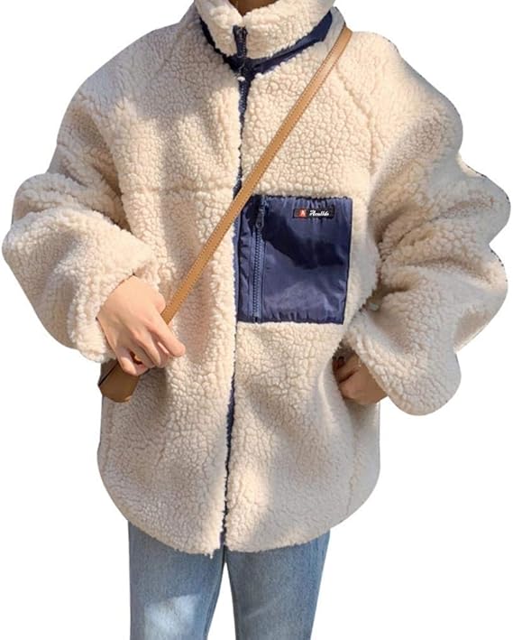 Amazon ボアブルゾン レディース ボアジャケット ふわふわ ボアコート アウトドア 羽織り 長袖 防寒 ふわもこ コート 胸ポケット 人気 お洒落 ボア ブルゾン 暖かい コート ジャケット 通販