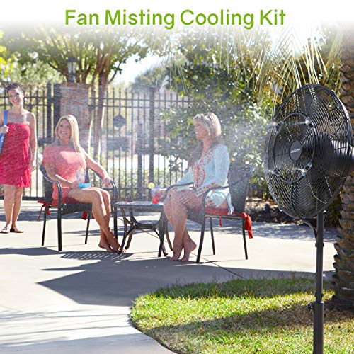 Outdoor Misting Cooling System, 59ft（18M） Patio Misting Kit with 19 Brass Mist Nozzles for Patio Garden Greenhouse Trampoline for Waterpark - Thumbnail 5