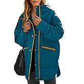 Yousify Womens Waterproof Rain Jackets Raincoat Hooded Lined Windbreaker Trench Coat With Pockets for Outdoor Hiking