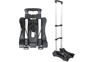 Sutekus Folding Hand Truck and Dolly 110-lbs Lightweight Portable Luggage Cart for School Travel Office Moving (Black)