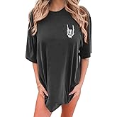 Tarotong Womens Oversized Graphic Tees Moon Printed Tshirts Butterfly Shirt Vintage Summer Y2K Tops