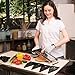 [Improved] V-Blade Mandoline Food Slicer + FREE Cut-Resistant Gloves | Stainless Steel Adjustable Vegetable Mandolin Slicer, Julienne Cutter | Includes 5 Inserts, Food Holder & Blade Guard
